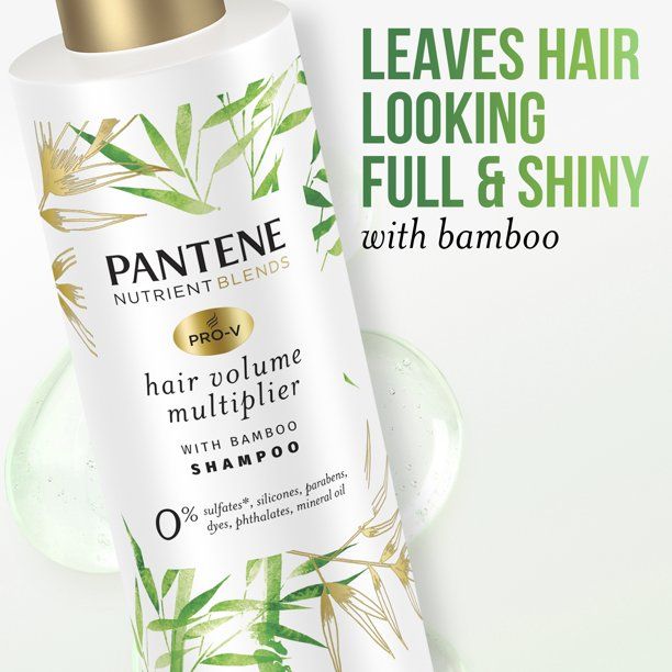 Pantene Sulfate Free Shampoo; Volumizing Shampoo with Bamboo; Color Safe; 9.6 oz