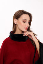 Genuine Scandinavian Mink Fur Double Face Wool Poncho - SJB-DIAMOND ELITES