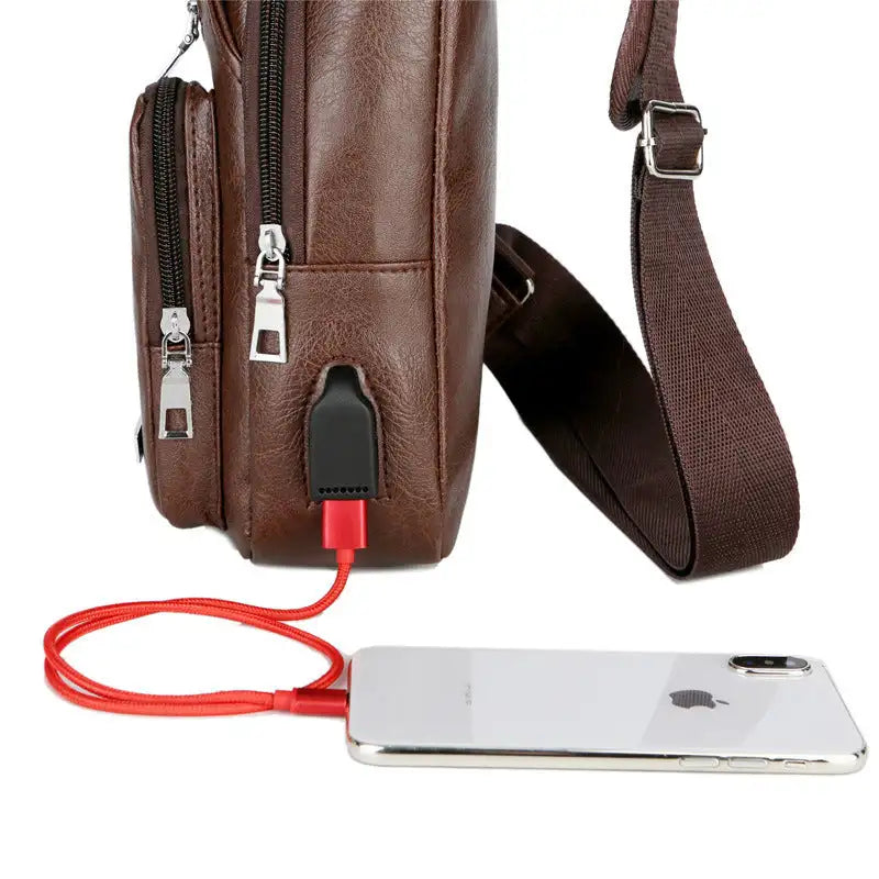 USB Portable Charging Chest Bag Messenger Bag - SJB-DIAMOND ELITES