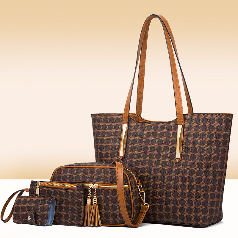 Fashion Polka Dot Four-piece Mother-in-law Bag With Tassel Crossbody Pi-Mart