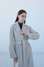 Classic Brushed Cashmere Wool Blend Overcoat in Beige