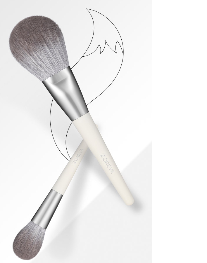 ZOREYA silver foxtail 10 makeup brushes Pi-Mart