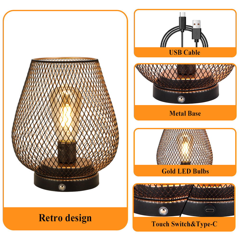 JHY DESIGN's 7.5"H Touch Adjustable Table Lamp(Metal Base, Bronze Egg)