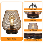 JHY DESIGN's 7.5"H Touch Adjustable Table Lamp(Metal Base, Bronze Egg)