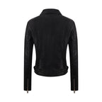PU Women's Short Leather Oblique Pull Slim Motorcycle Clothing Washed Leather Jacket Pi-Mart