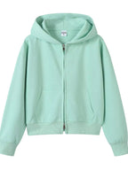 Full Size Casual Zip-Up Long Sleeve Hoodie Plus Size THRIXINE