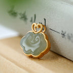 Natural Hetian White Jade Blue Jade Ruyi Retro Pendant Pi-Mart