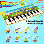 Musical Piano Mat for Kids, Floor Dance Toy with 10 Songs, 8 Animal Sounds, 5 Modes. Children'S Keyboard Blanket Music Touch Game Mat, Music Early Education Toy, Halloween Christmas Gift for Winter Lootquake LLC