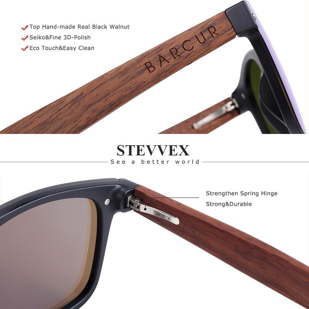 Polarized Black Walnut Wood Sunglasses Men Square Women Sun Glasses UV400 Oculos Gafas Oculos de sol masculino - SJB-DIAMOND ELITES