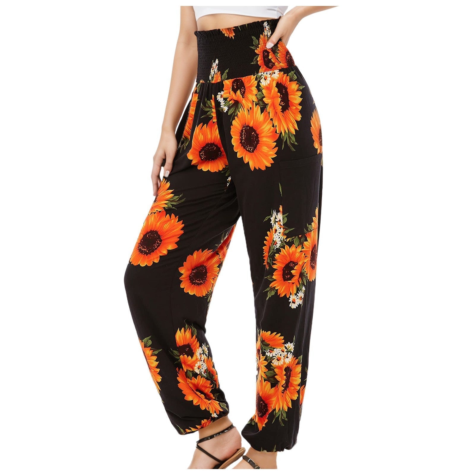 Women's Striped Digital Floral Print Casual Jumpsuit Lootquake LLC