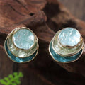 Ins Three-colored Painting Round Earrings Fashion Elegant Versatile Geometric Earrings For Women Jewelry Pi-Mart