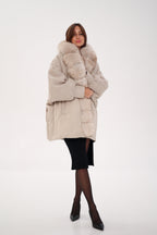 Genuine Polar Fox Boucle Down Coat - SJB-DIAMOND ELITES