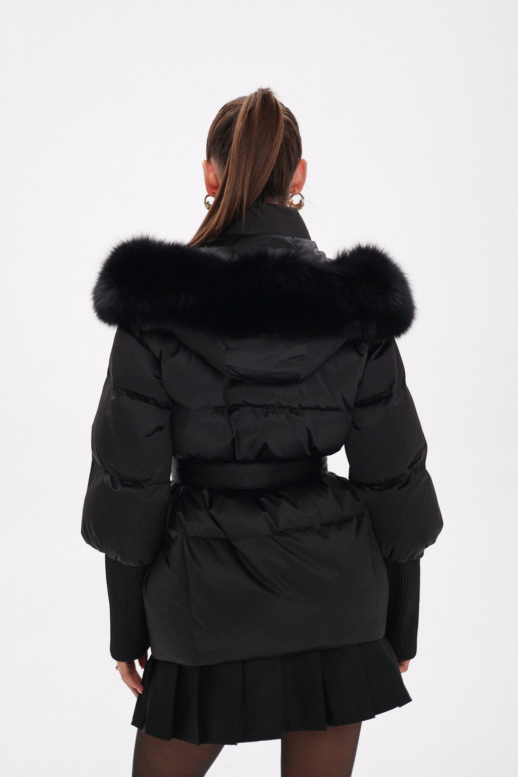 Amanda Genuine Fur Trim Down Fill Coat - SJB-DIAMOND ELITES
