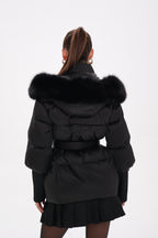 Amanda Genuine Fur Trim Down Fill Coat - SJB-DIAMOND ELITES