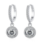 1Ct 6.5mm Blue Green Moissanite Drop Earrings For Women S925 Sterling BandsCo Straps