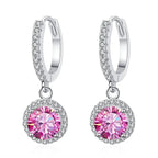1Ct 6.5mm Blue Green Moissanite Drop Earrings For Women S925 Sterling BandsCo Straps