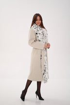 Genuine Arctic Fox Virgin Wool Wrap Coat - SJB-DIAMOND ELITES
