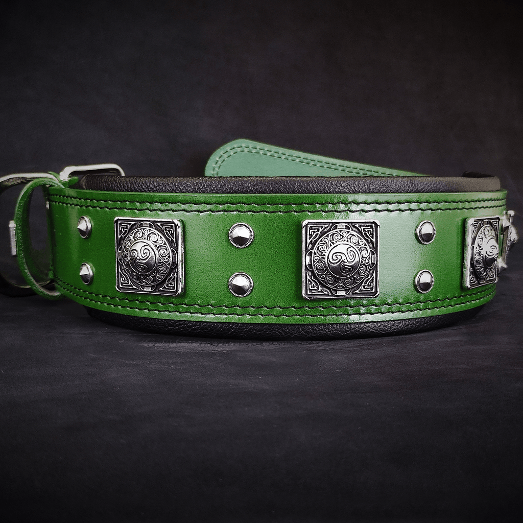 The "Eros" collar 2.5 inch wide Green - SJB-DIAMOND ELITES