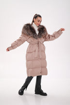 Rei Silver Fox Fully Lined Hood Down Coat in Blush - SJB-DIAMOND ELITES