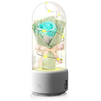 Creative 2 In 1 Bouquet LED Light And Bluetooth-compatible Speaker Mother's Day Gift Rose Luminous Night Light Ornament In Glass Cover Pi-Mart