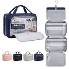 OlarHike Toiletry Bag,Large Size Waterproof Hanging Bags, Makeup Jewelry 3 in 1 Essentials Travel Packing Organizers, Fulled-Sized Family Pack, Shampoo, Conditioner, Brushes Set (Black) Large Black Pi-Mart