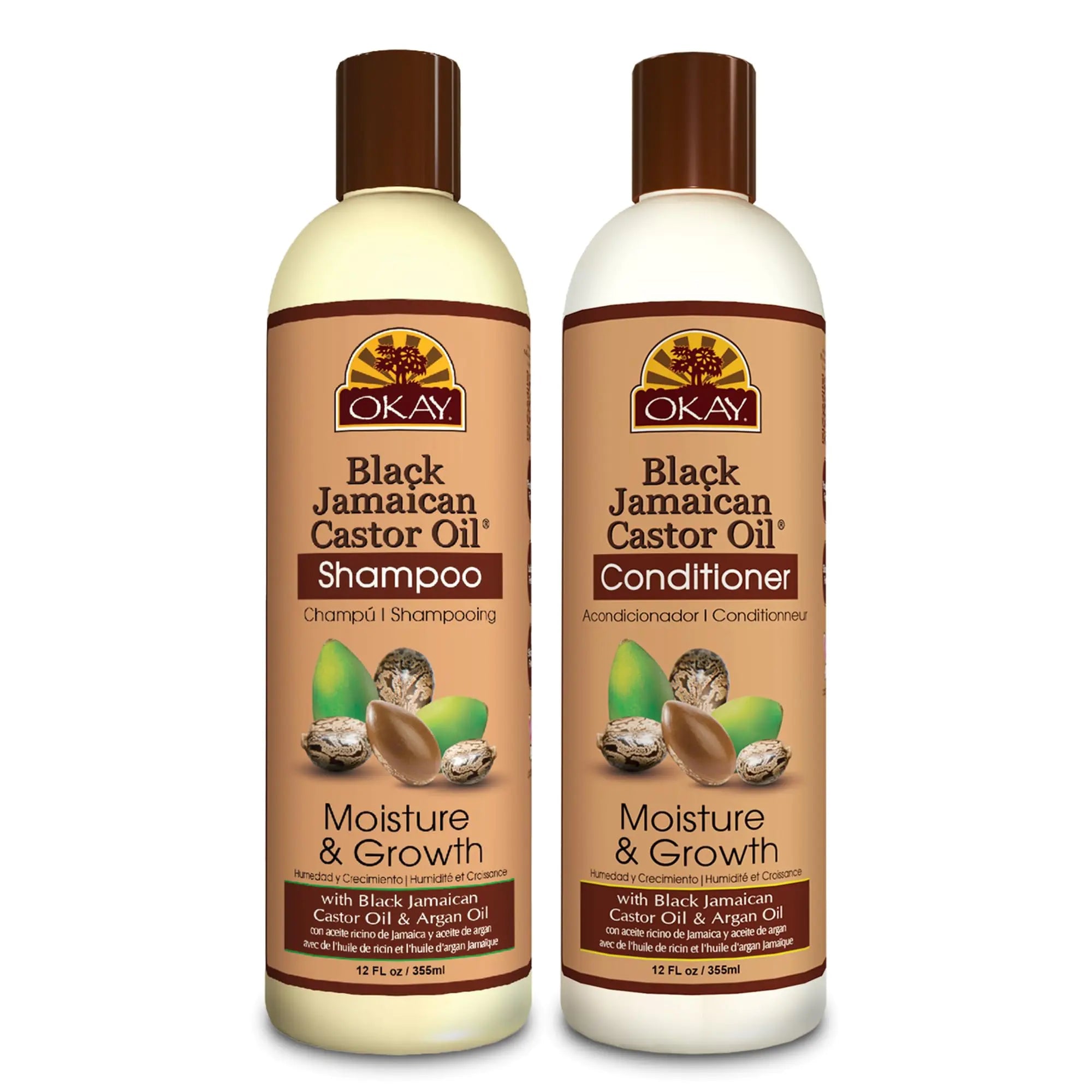 OKAY-Shampoo and Conditioner Black Jamaican Castor Oil Hair Care Set Moisture and Growth - Set Of 2 Lootquake LLC
