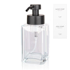 Foaming Soap Dispenser with Stainless Steel Pump 12oz Refillable Glass Liquid Dish Soap Bottles for Bathroom Kitchen Sink Home Decor