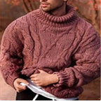 Cozy Turtleneck Knit Jacket Sweater Pi-Mart