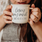 Funny Parent Coffee Mug 14.5oz Losing My Mind One Kid At A Time Ceramic BandsCo Straps