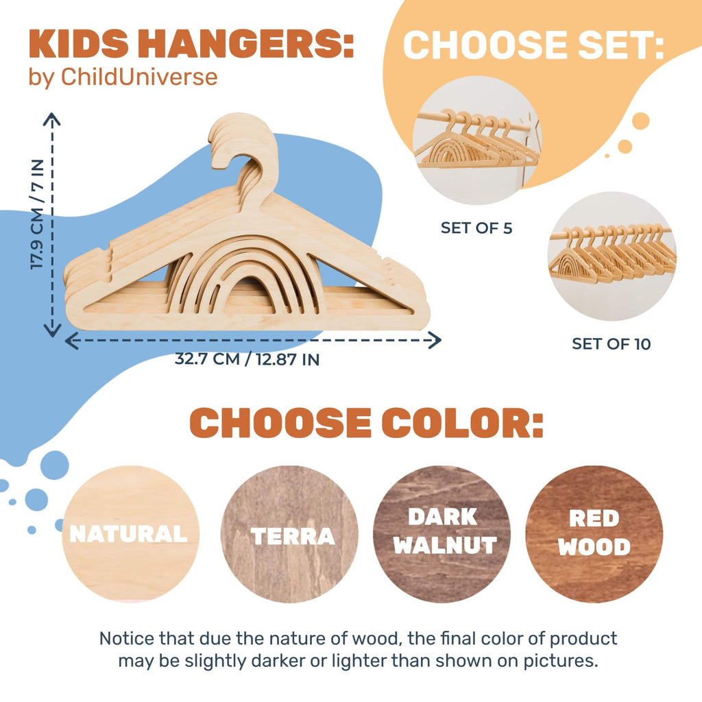 Pack of 10 Kid's Wooden Hangers - SJB-DIAMOND ELITES