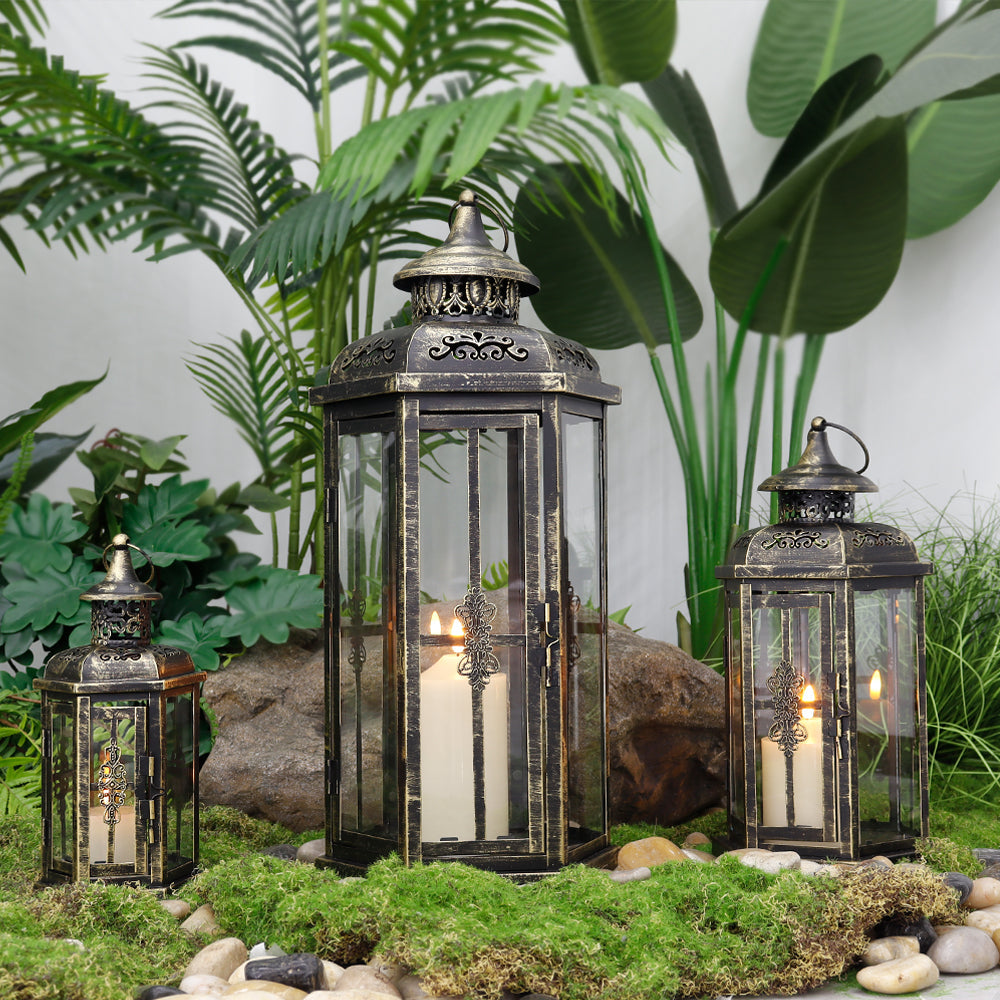 20.5''&14"&10" H Set of 3 Outdoor Candle Lanterns Lootquake LLC