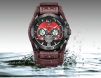 Men's Leather Waterproof Watch With Chronometers And Fluorescent Hands Excellent Design Perfect Gift - SJB-DIAMOND ELITES