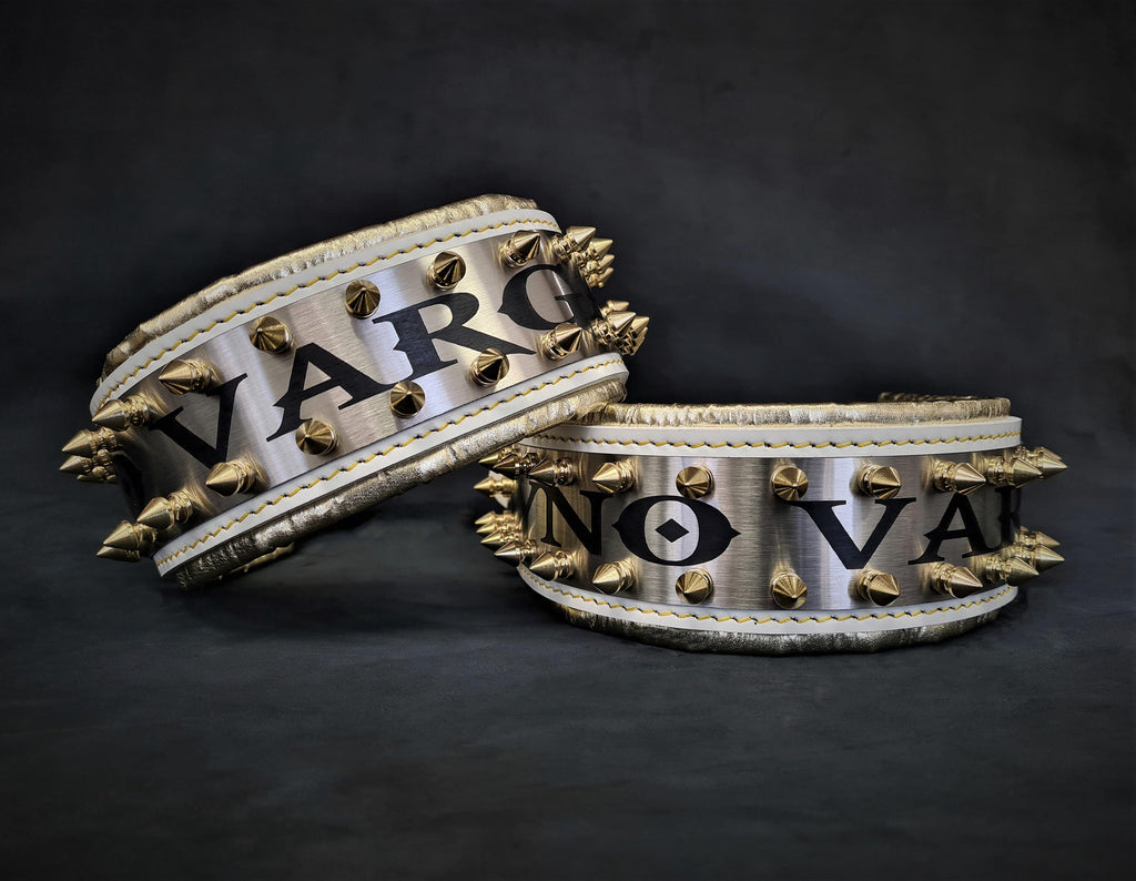 The "Metal" collar White & Gold- personalized! - SJB-DIAMOND ELITES
