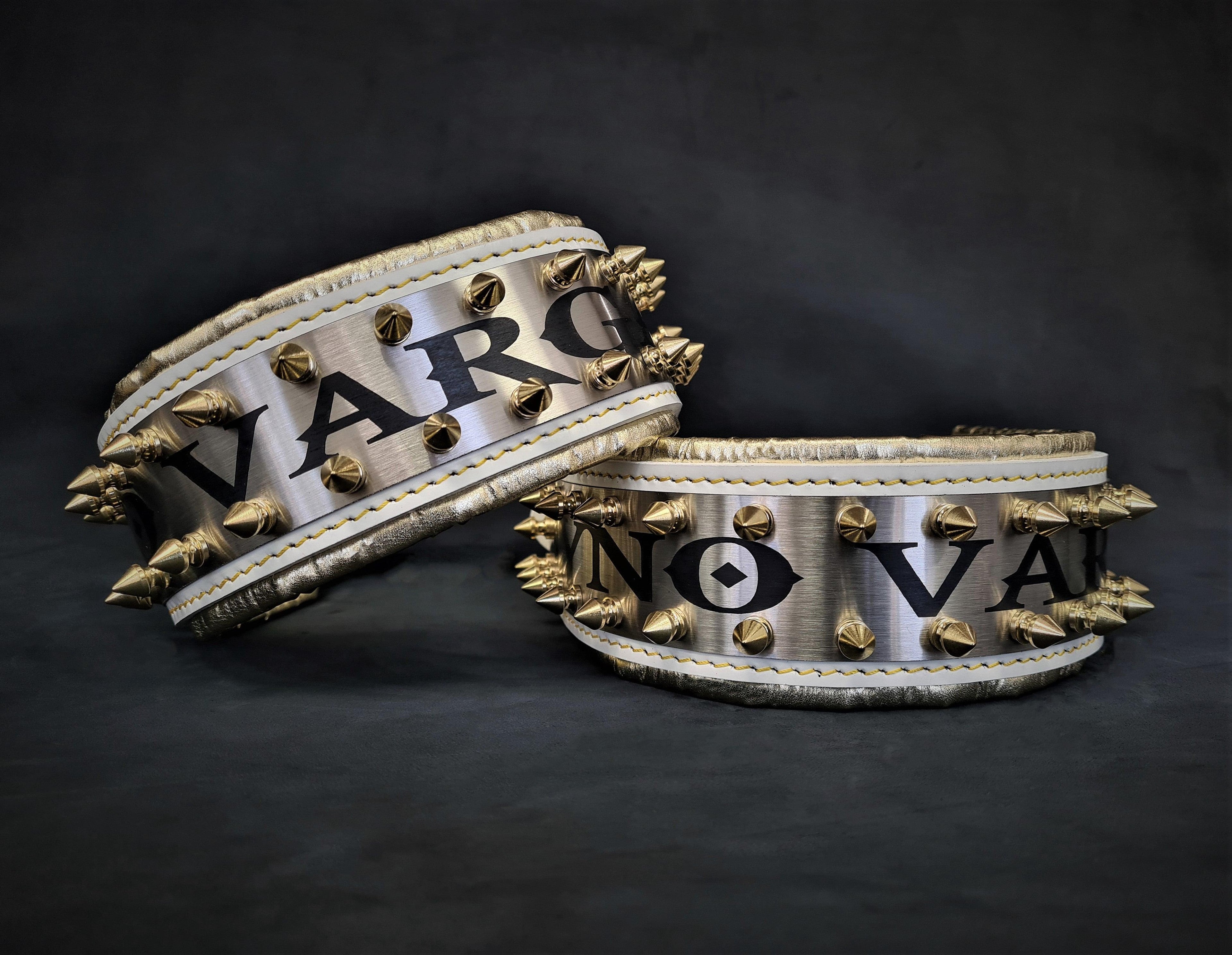 The "Metal" collar White & Gold- personalized! - SJB-DIAMOND ELITES