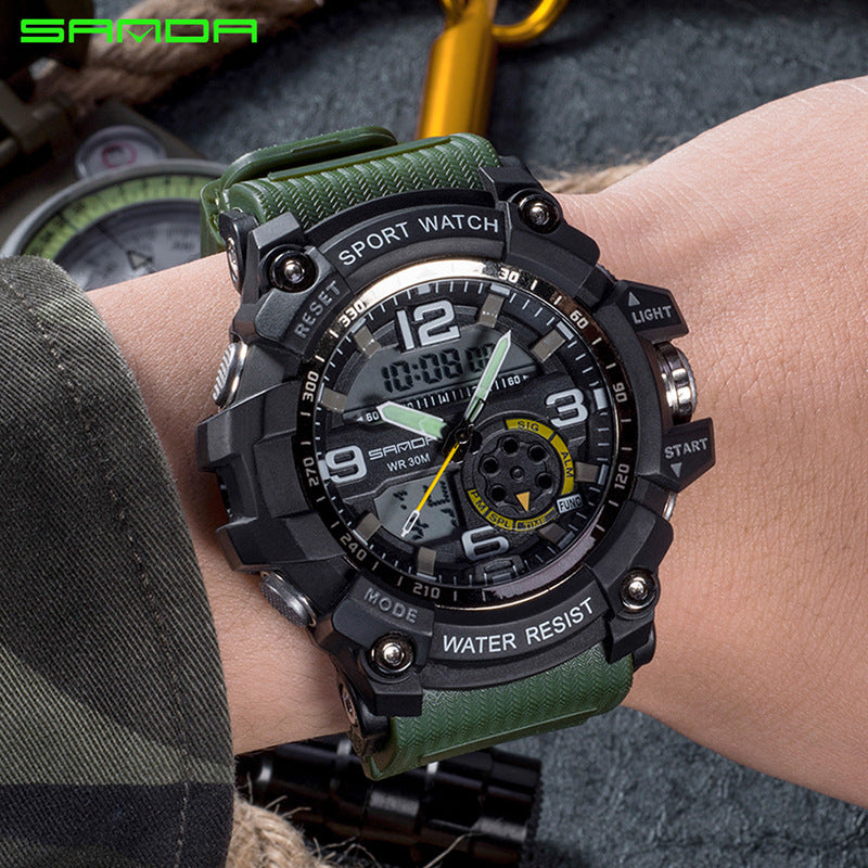 NEW Sport Analog-Digital Watch For Men and Woman  Waterresistant 50M Professional Waterproof Quartz Large Dial Military Wristwatches  With Night Mode - SJB-DIAMOND ELITES