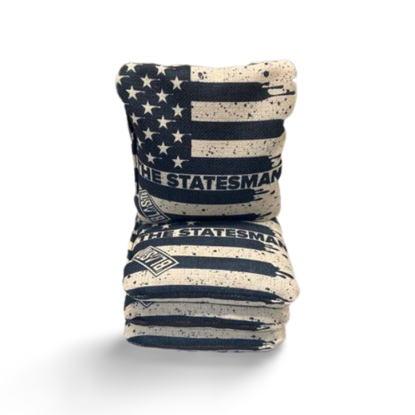 The Statesmen Pro Cornhole Bags (6/9).  Flat fill, smaller profile. blastcornhole