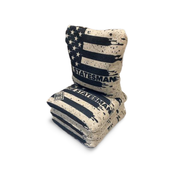 The Statesmen Pro Cornhole Bags (6/9).  Flat fill, smaller profile. blastcornhole