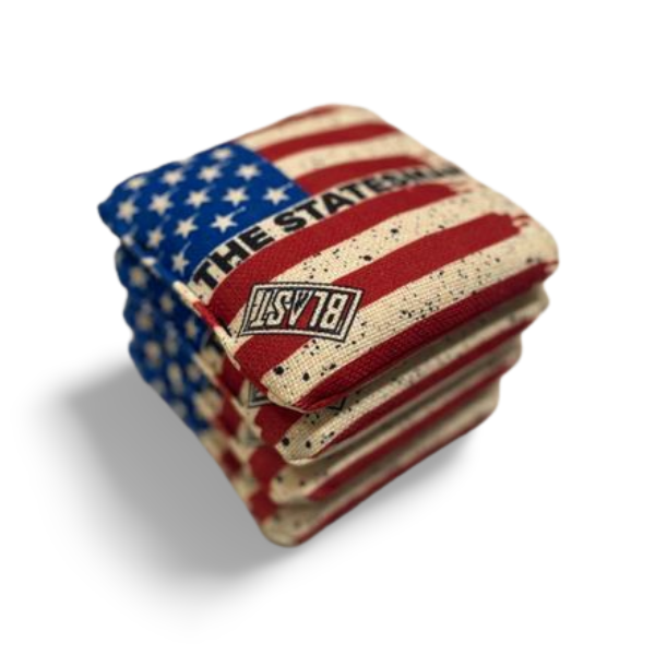 The Statesmen Pro Cornhole Bags (6/9).  Flat fill, smaller profile. blastcornhole