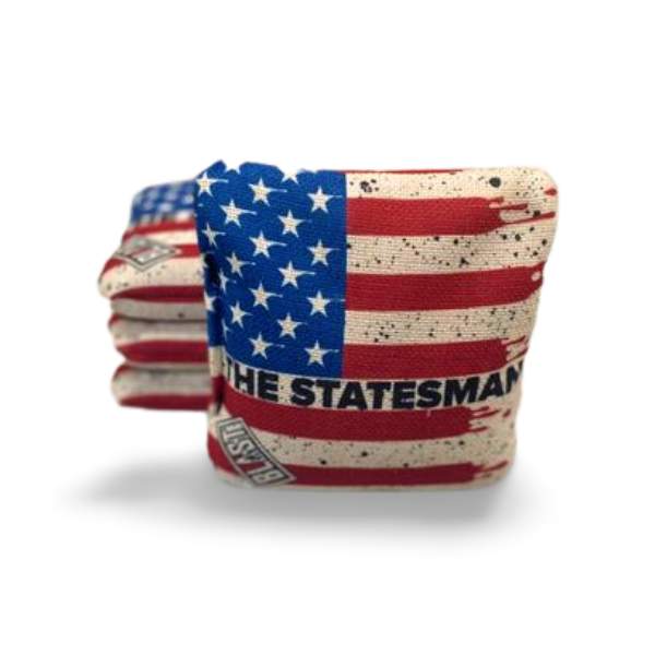 The Statesmen Pro Cornhole Bags (6/9).  Flat fill, smaller profile. blastcornhole