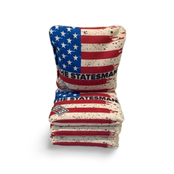 The Statesmen Pro Cornhole Bags (6/9).  Flat fill, smaller profile. blastcornhole
