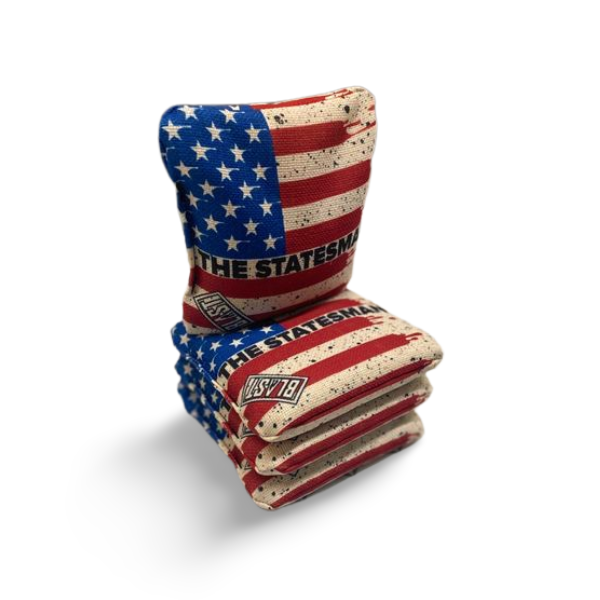 The Statesmen Pro Cornhole Bags (6/9).  Flat fill, smaller profile. blastcornhole