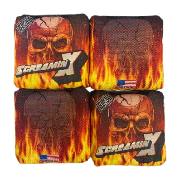 Screamin X Cornhole Bags (7/9 or optional 7/10) blastcornhole