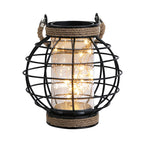 7.3" Tall Battery Powered Table Lamp-Hemp Rope Cage-Style Fairy Decorative Table Lamp