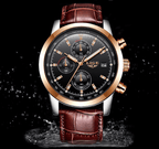 Men's  Waterproof Watch With Chronometers Date Display And Fluorescent Pointers Excellent Look Perfect Gift Stevvex