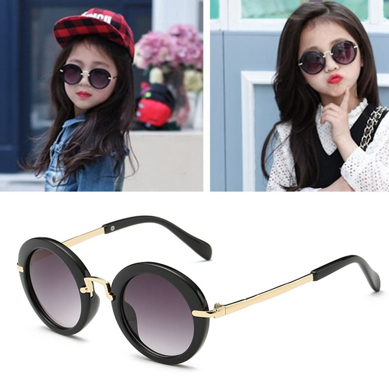 Cute Round Polarized Sunglasses for Kids Girls Boys UV400 Protection Fashionable &  Children's Sunglasses New Cute Baby Round Frame & Colorful Sunshade Mirror For Kids Stevvex
