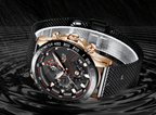 Men's Sports Waterproof Watch With  Stainless Steel Bracelet Unique Design Perfect Gift For Your Man Stevvex