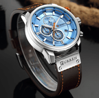 Men's Waterproof Elegant Sport Watch With Chronometers Day View, Leather  Belts And Hardlex Scratch Resistant Glass Perfect Gift For Him Stevvex