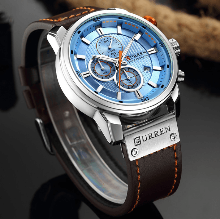 Men's Waterproof Elegant Sport Watch With Chronometers Day View, Leather  Belts And Hardlex Scratch Resistant Glass Perfect Gift For Him Stevvex