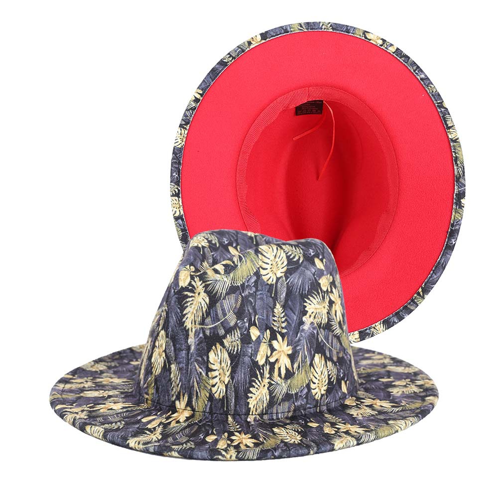 Beautiful Two Tone Luxury Fedora Hat Men's and Women's Hat Unique Retro Design Men's Fedoras Hat Colorful Fedoras Jazz Cap Elegant Soft Hat Wide Brim Party Hats 56-58CM Stevvex