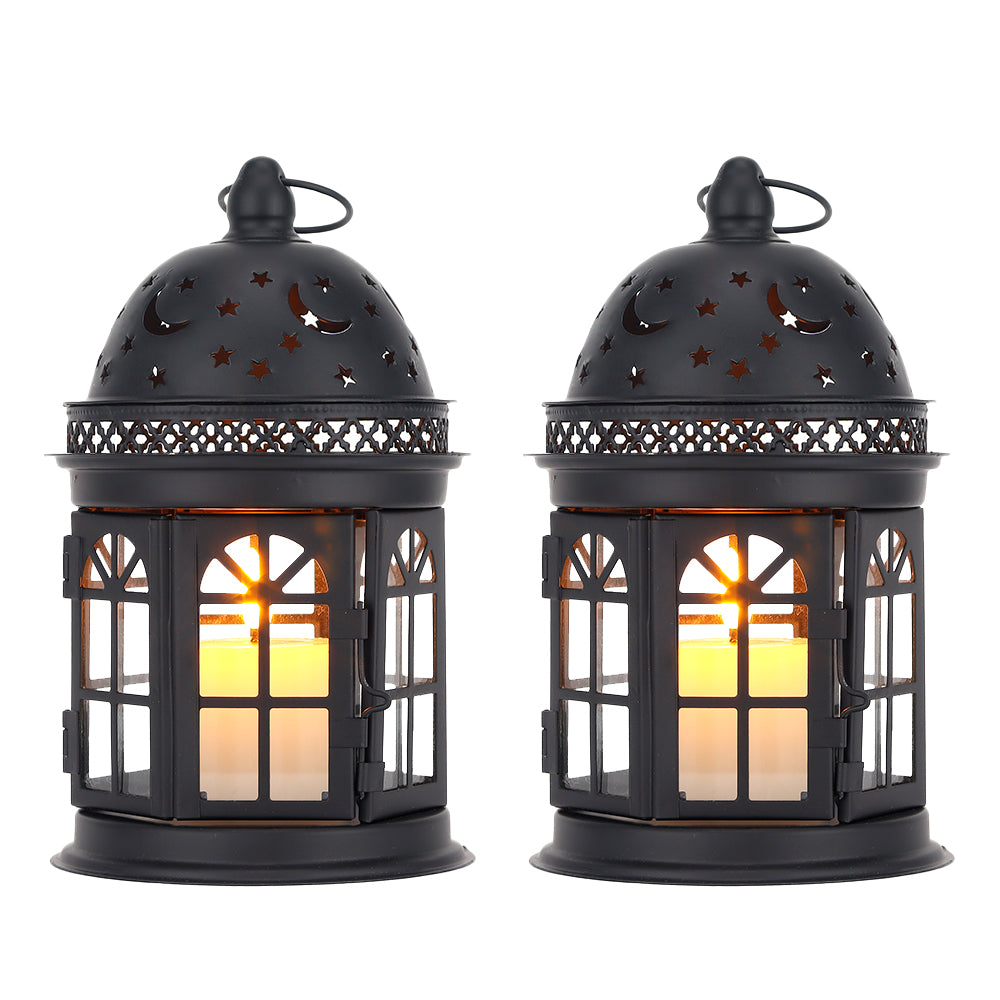 8.5'' H Metal Vintage Hanging Candle Holder Decorative Lanterns (Set of 2) Lootquake LLC